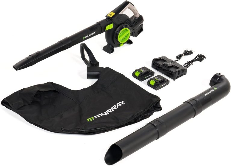 Murray Souffleur et Aspirateur de Feuilles à Batterie 20V 3-en-1 MU-BAT-VB270-KIT, moteur sans balais, contrôle intelligent, 4 vitesses + turbo, sac 45L